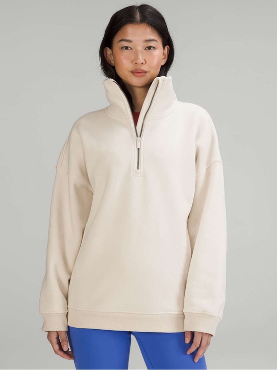 lululemon athletica Tops - RARE Lululemon Thick Fleece Half-Zip
White Opal